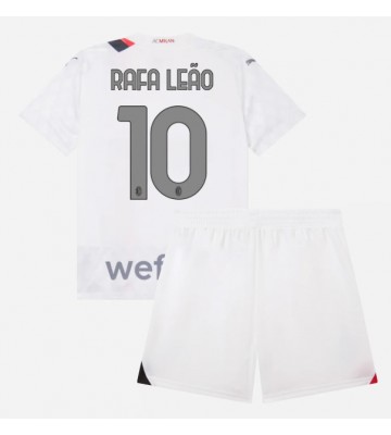 AC Milan Rafael Leao #10 Koszulka Wyjazdowych Dziecięca 2023-24 Krótki Rękaw (+ Krótkie spodenki)